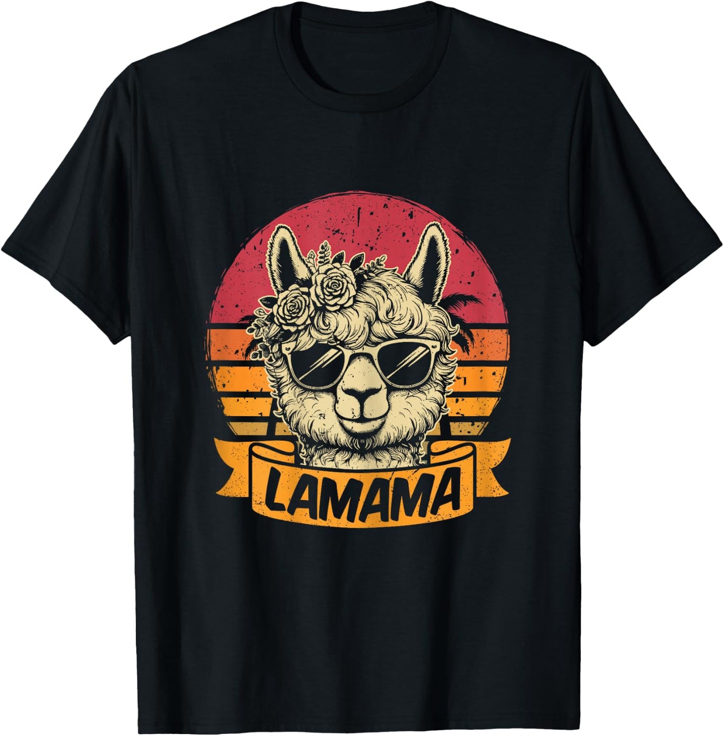 Lamama Süßes Mama Lama Fan Liebhaber Frischgebackene Mutter T-Shirt - T-Shirt | Black