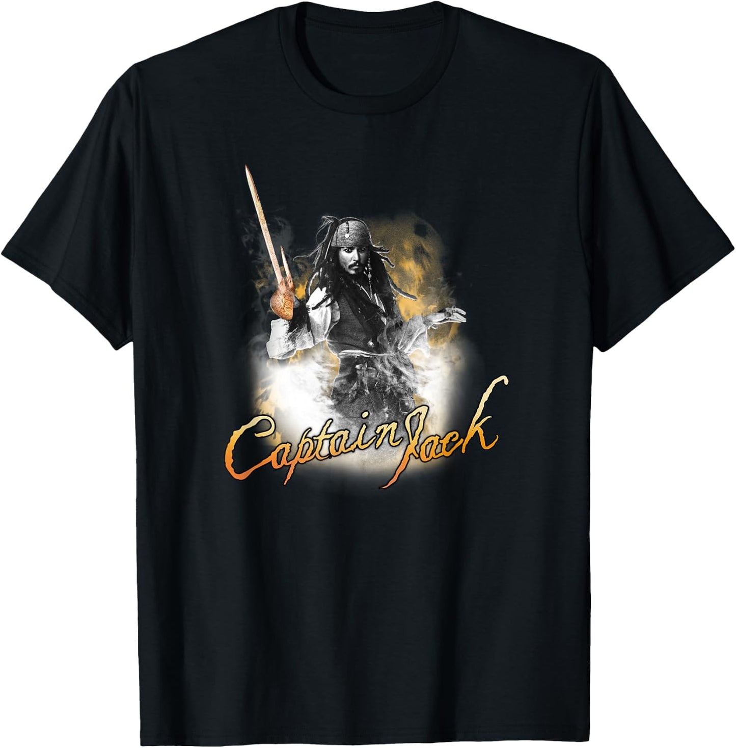 Disney Pirates of the Caribbean Captain Jack Poster T-Shirt - T-Shirt | Black