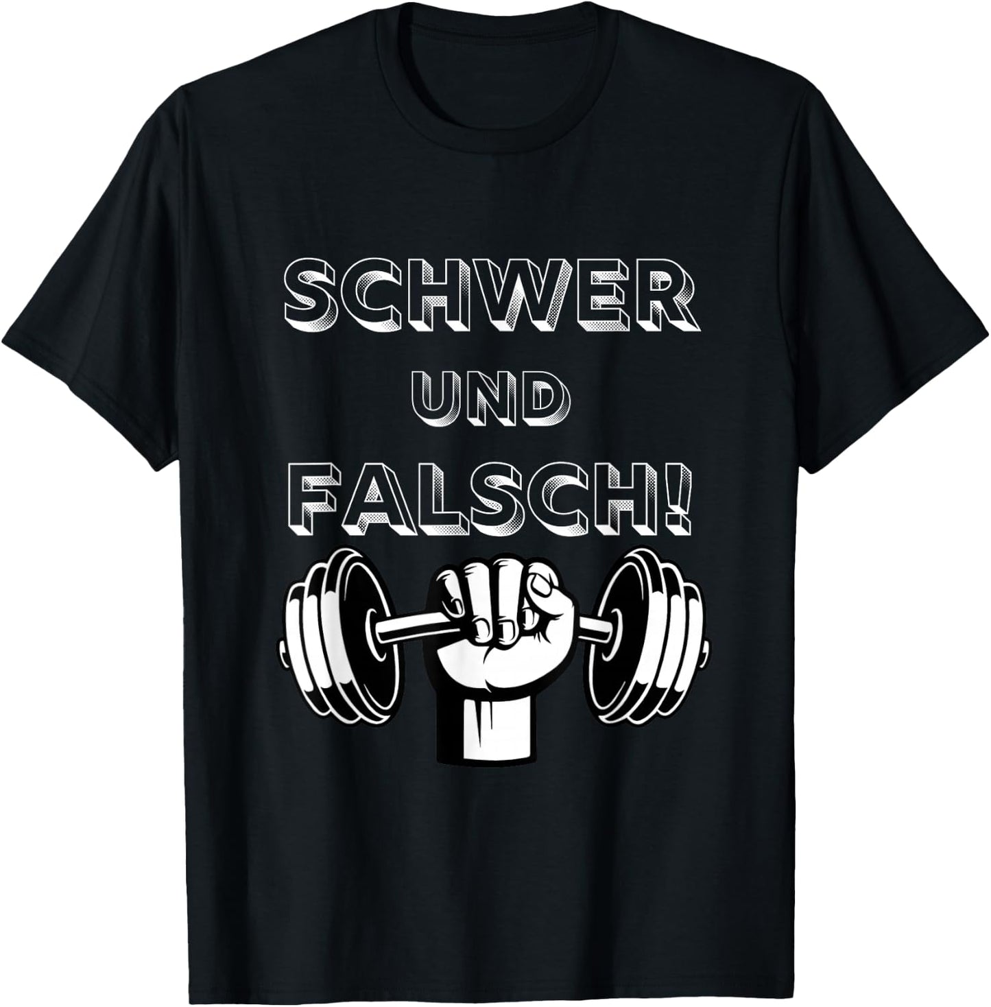 Ruhl with Hard and False Bodybuilding Gym Fitness Studio, black T-Shirt - T-Shirt | Black