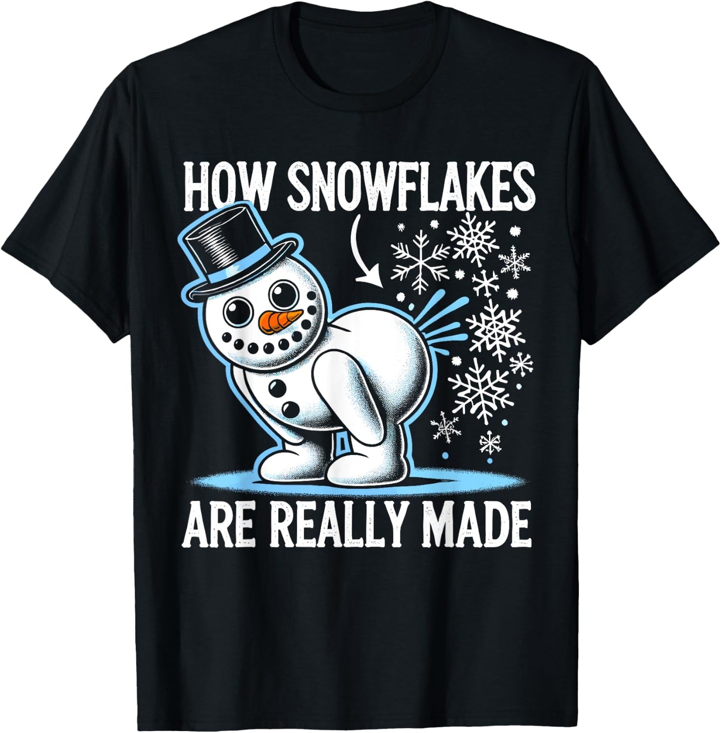 Funny Snowman How Snowflake Are Really Made Christmas Pajama T-Shirt - T-Shirt | Black