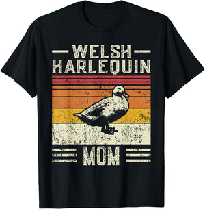 Best Duck Mom Women - Vintage Welsh Harlequin T-Shirt - T-Shirt | Black