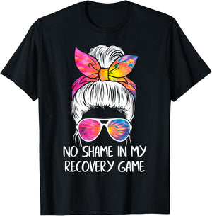 No Shame In My Recovery Game - Sobriety AA NA Anniversary T-Shirt - T-Shirt | Black