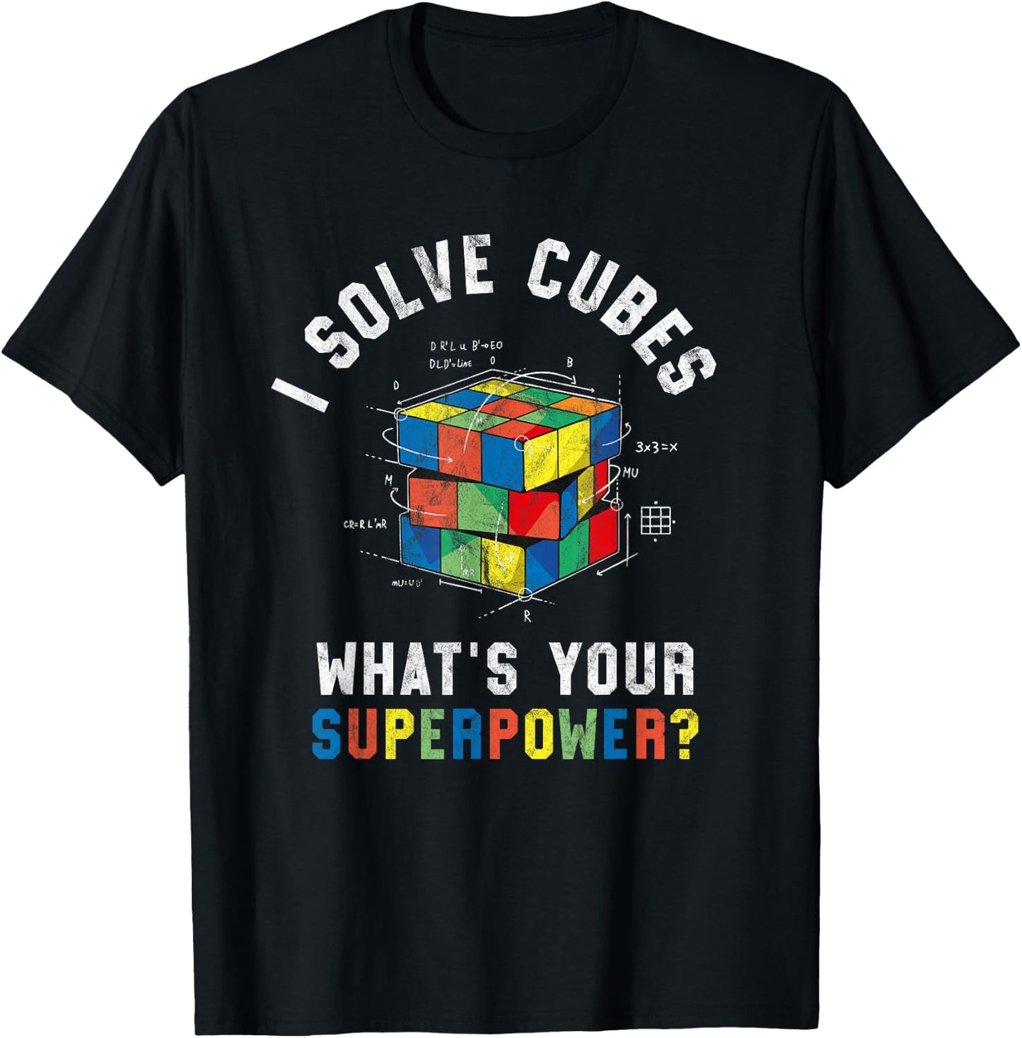 I Solve Cubes Funny Speed Cubing Vintage Youth Math Teacher T-Shirt - T-Shirt | Black