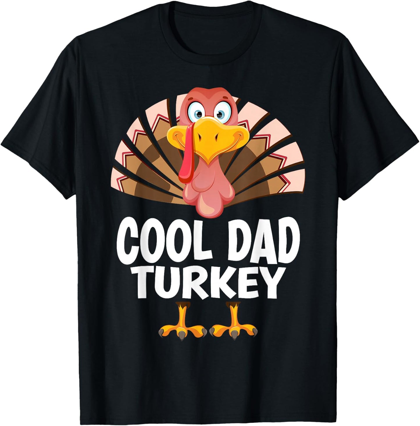 Thanksgiving Cool Dad Turkey Matching Pajama T-Shirt - T-Shirt | Black