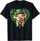 Funny St. Patrick’s Day Pig Lucky Shamrock Irish Farm T-Shirt - T-Shirt | Black