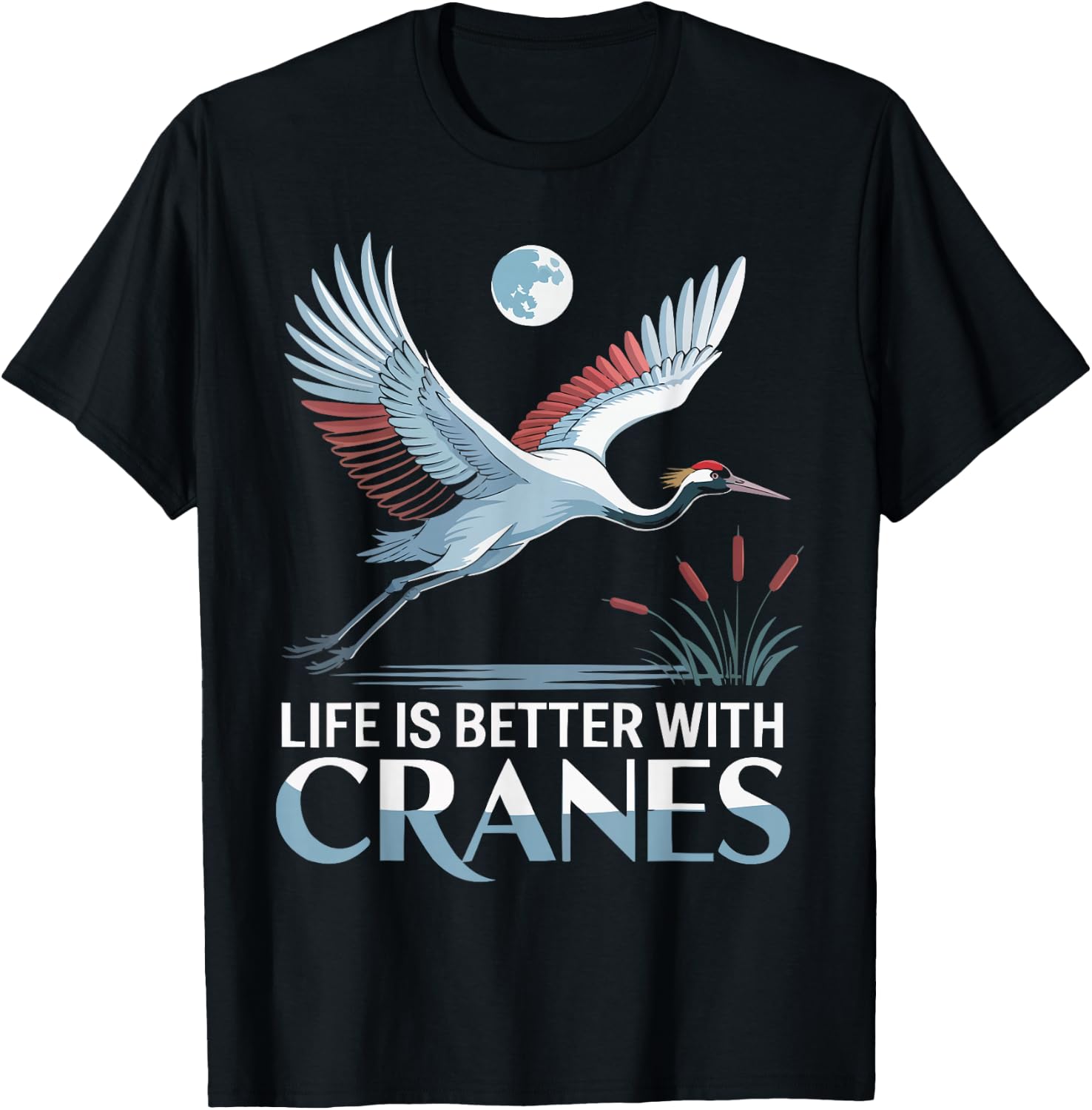 Sandhill Crane Bird Lover Birdwatching Ornithology Birder T-Shirt - T-Shirt | Black