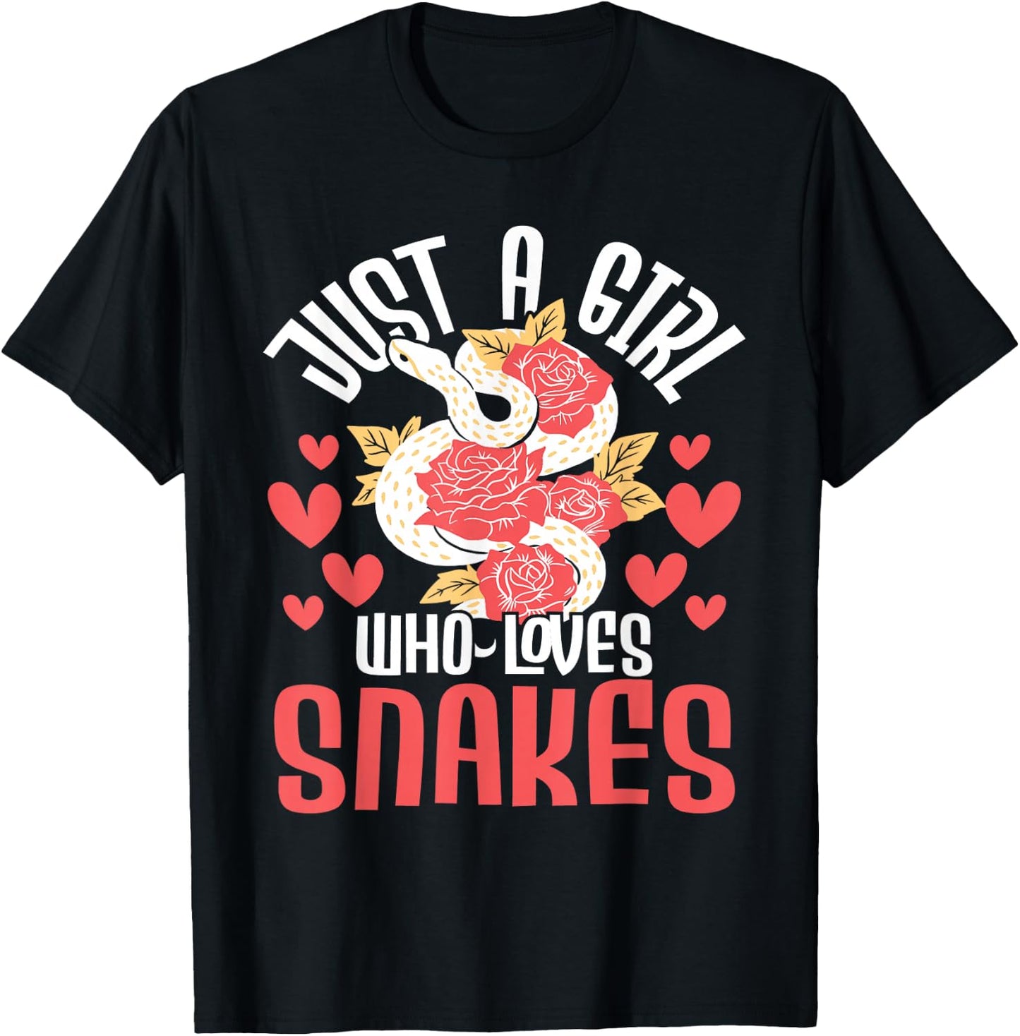 Just A Girl Who Loves Snakes - Zoo Snake Lover Herpetologist T-Shirt - T-Shirt | Black