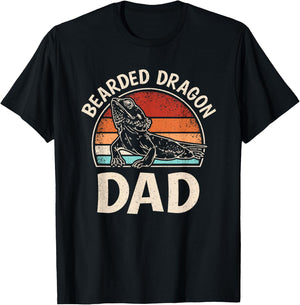 Retro Bearded Dragon Dad Funny Reptile Lizard Daddy Men T-Shirt - T-Shirt | Black