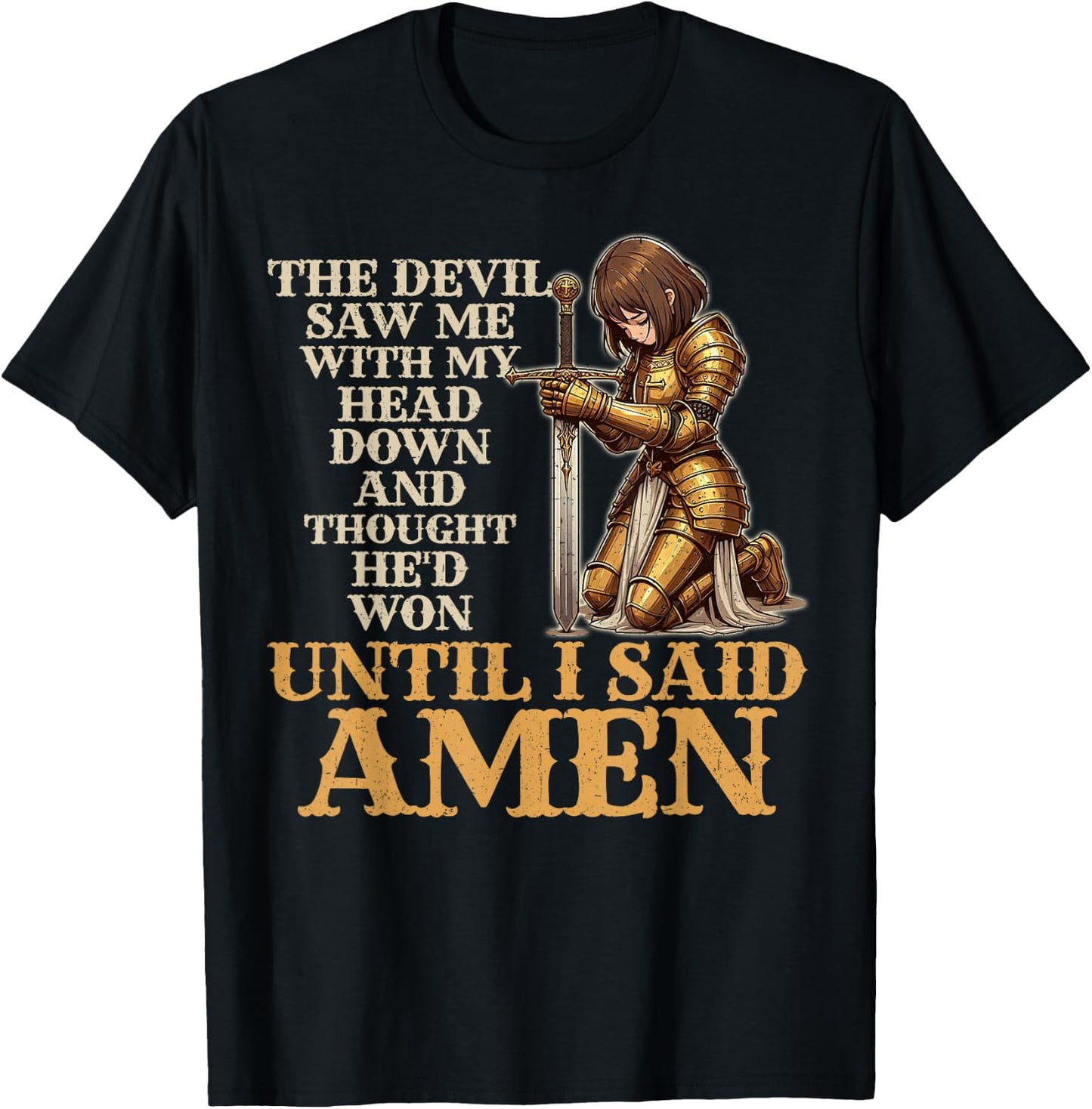 The Devil Saw Me With My Head Down Christian Knight T-Shirt - T-Shirt | Black