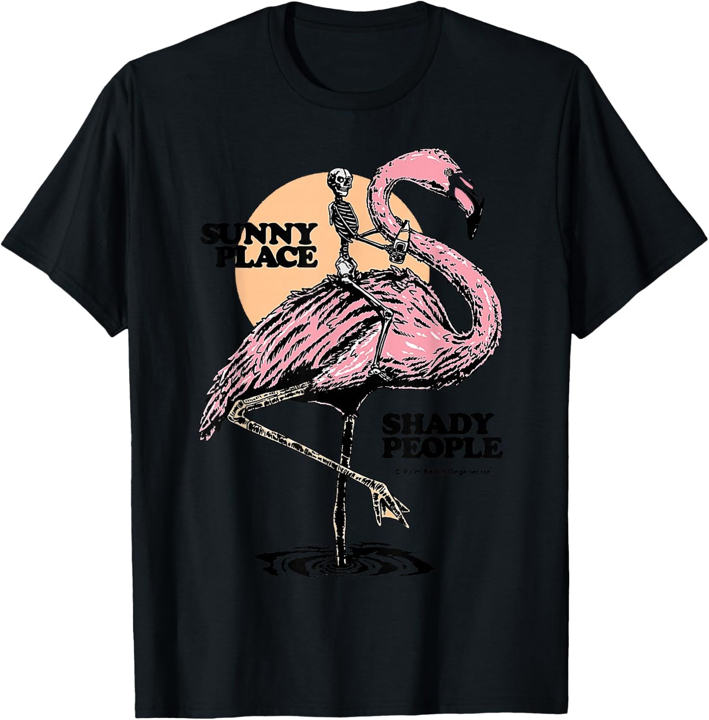 Flamingo Sunny Place Twenty People T-Shirt - T-Shirt | Black
