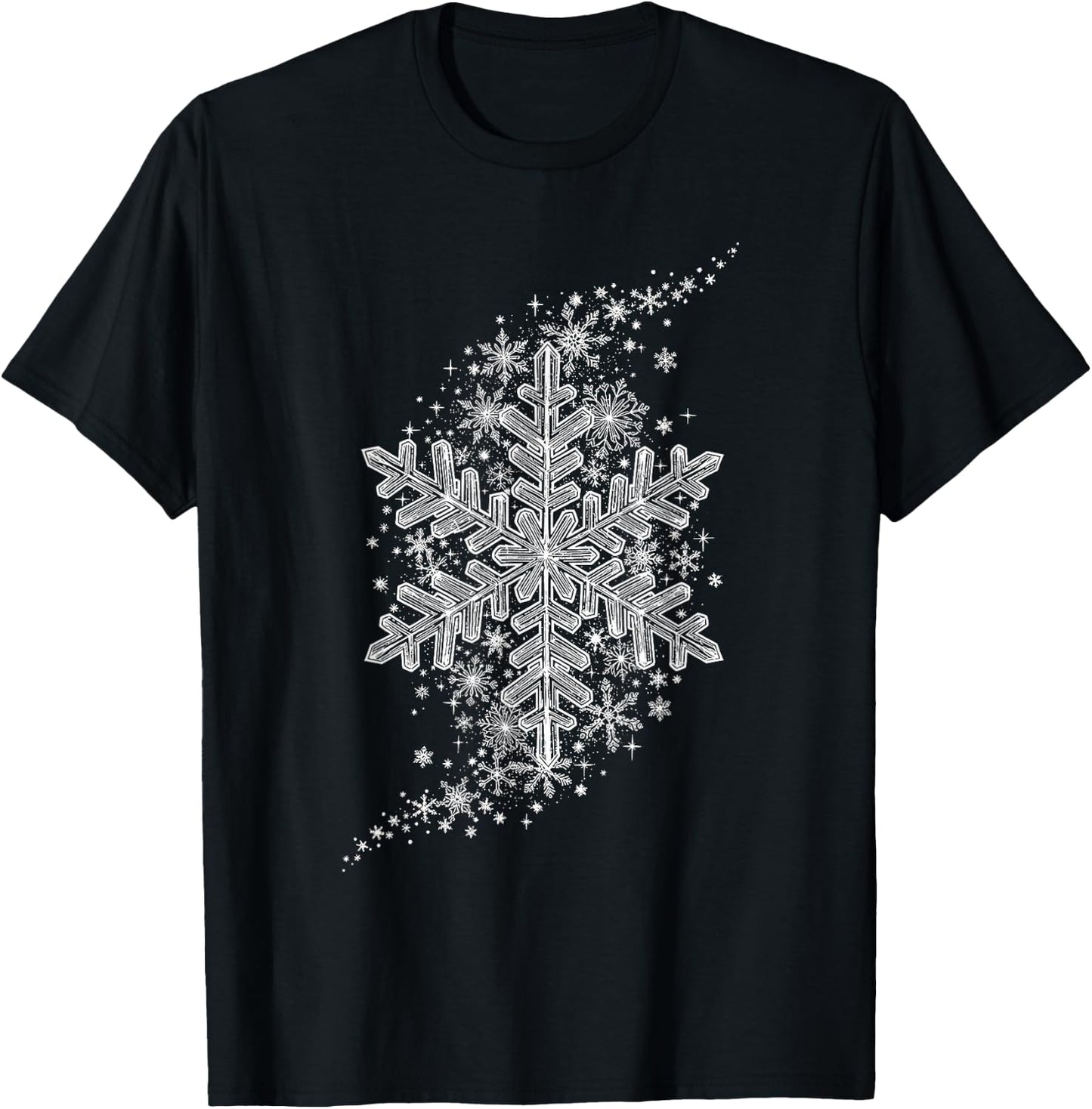 Winter Snowflake Pattern , Women, Kids T-Shirt - T-Shirt | Black