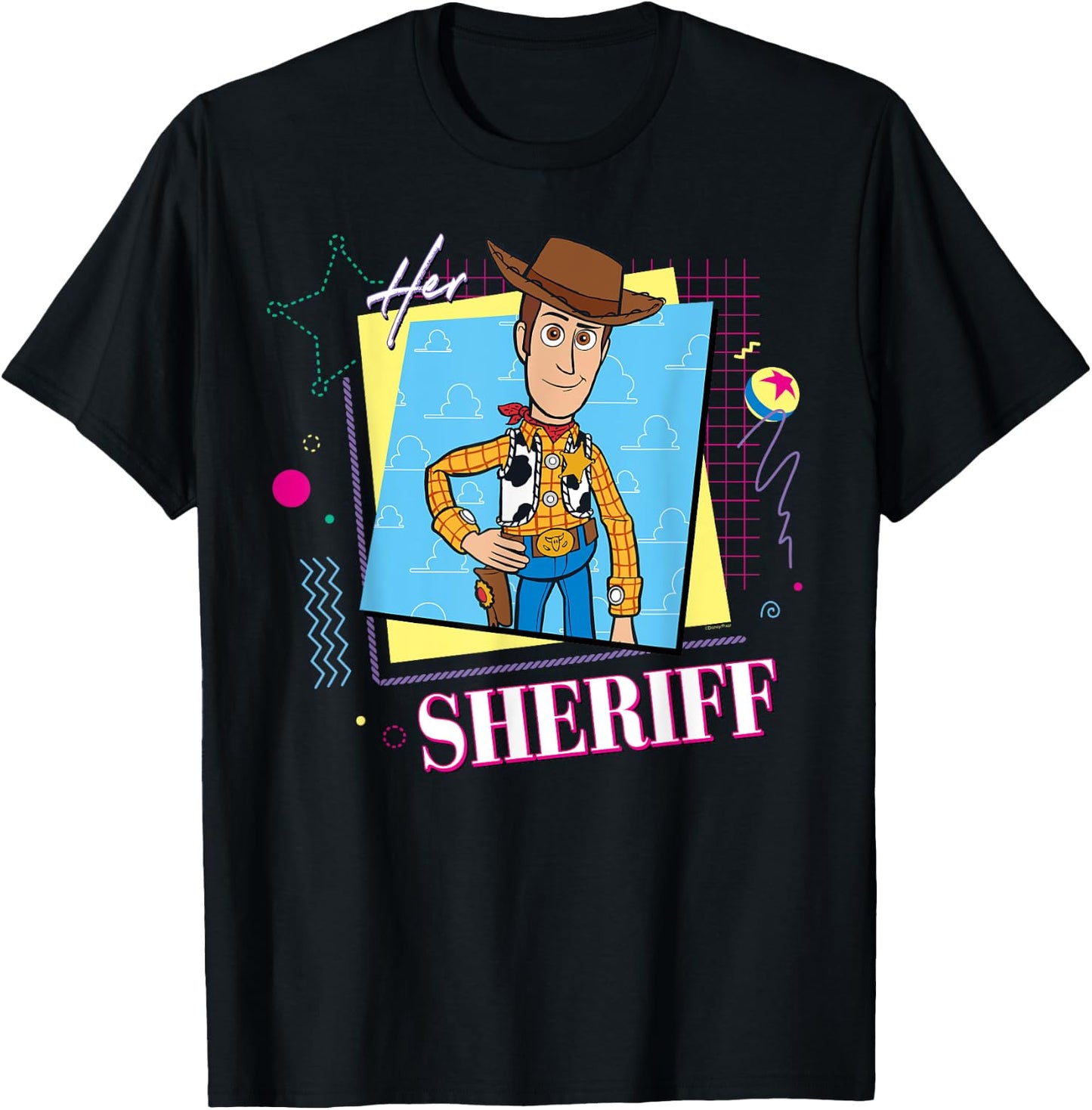 Disney and Pixar's Toy Story Couples Matching Her Sheriff , Black, S T-Shirt - T-Shirt | Black