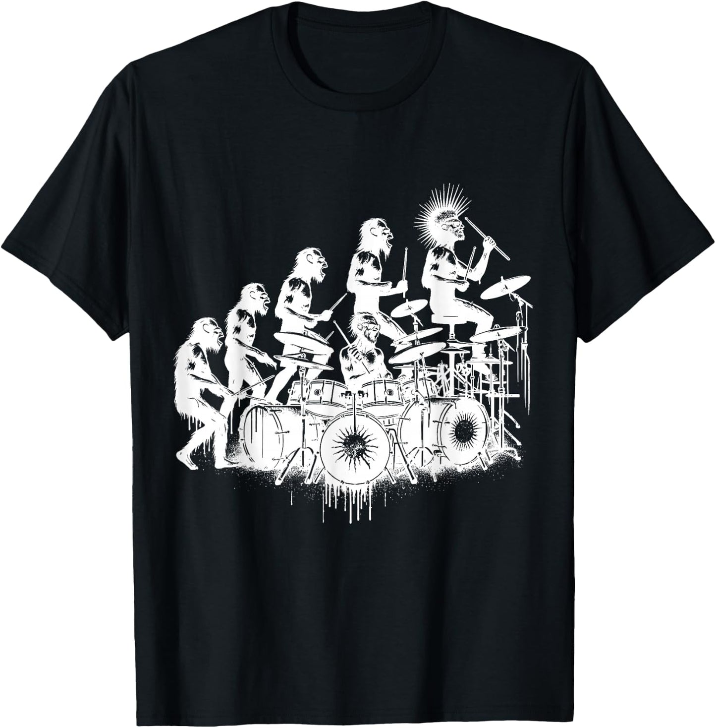Drums Lover gifts Evolution Drummer T-Shirt - T-Shirt | Black
