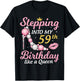 Stepping Into My 59th Birthday Like A Queen Happy To Me Mom T-Shirt - T-Shirt | Black