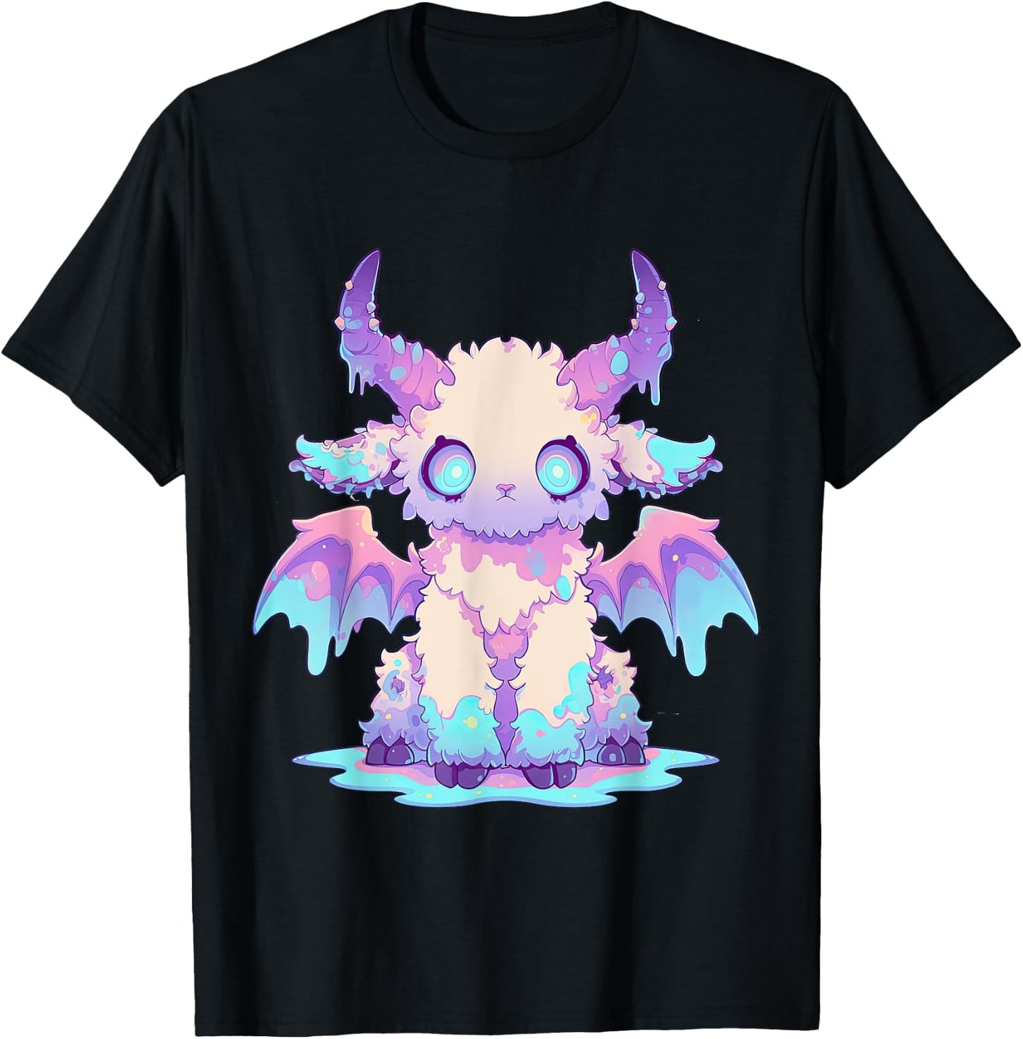 Kawaii Pastel Goth Creepy Cute Witchy Demon Goat Baphomet T-Shirt - T-Shirt | Black