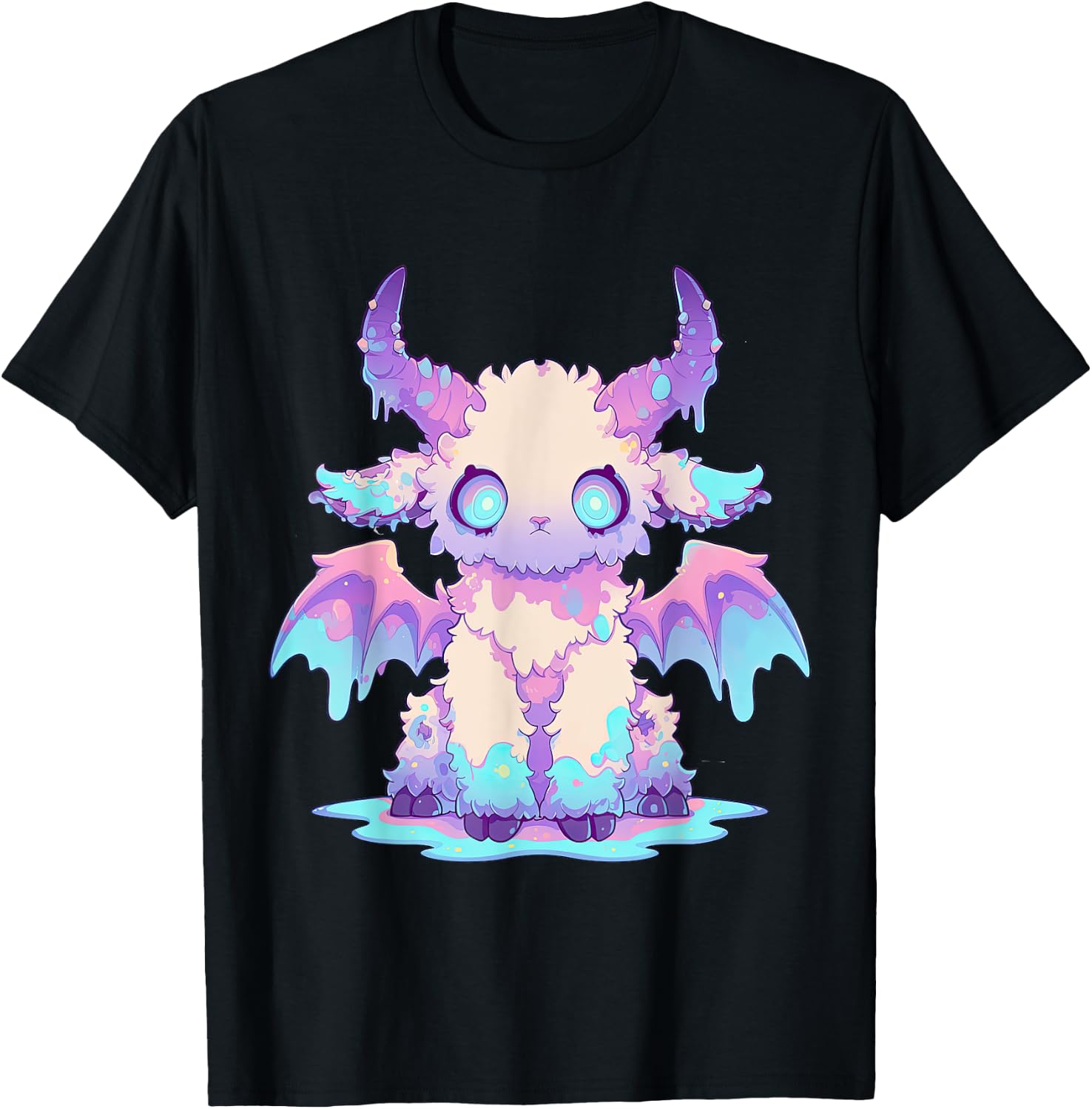 Kawaii Pastel Goth Creepy Cute Witchy Demon Goat Baphomet T-Shirt - T-Shirt | Black
