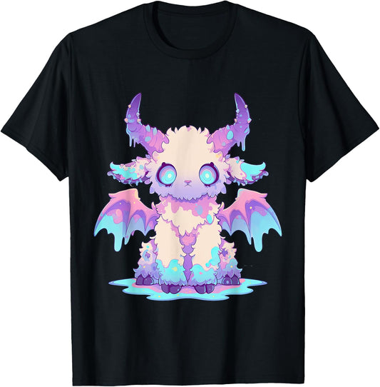 Kawaii Pastel Goth Creepy Cute Witchy Demon Goat Baphomet T-Shirt - T-Shirt | Black