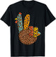 Peace Sign Turkey Hand Cool Thanksgiving Hippie Men Women T-Shirt - T-Shirt | Black