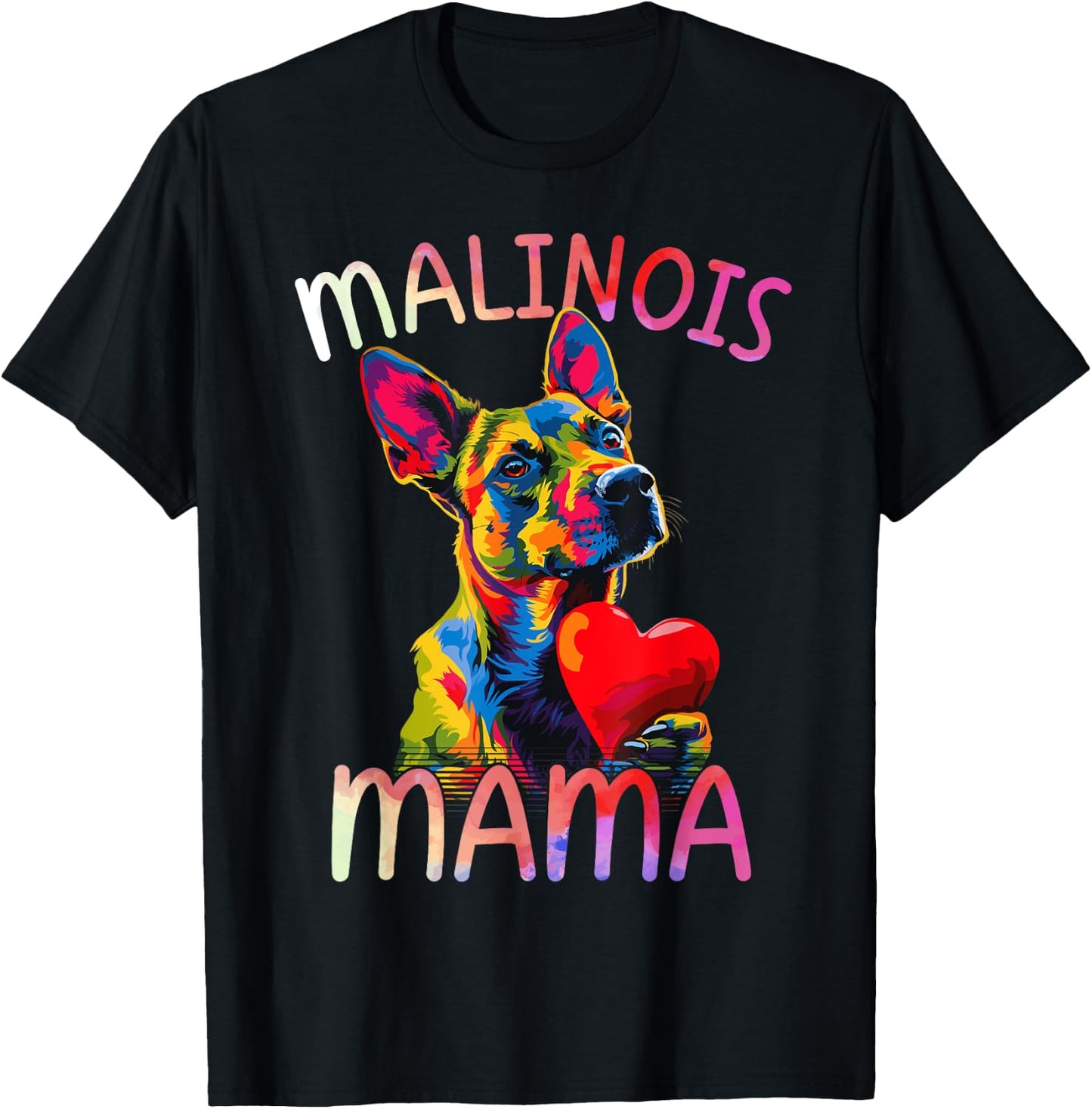 Belgian Malinois Lover Pop Art Women's Belgian Malinois Mama , black T-Shirt - T-Shirt | Black