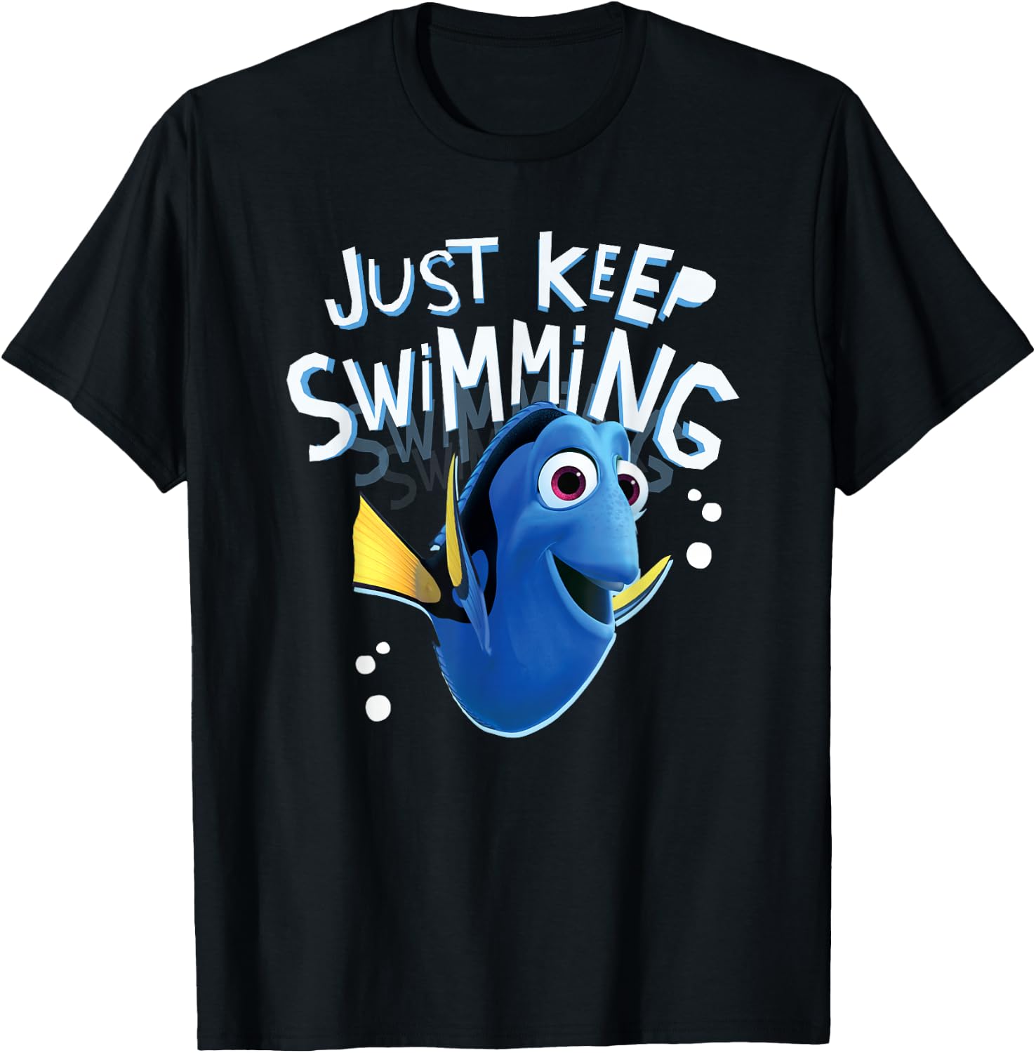 Pixar Finding Nemo Dory Just Keep Swimming T-Shirt - T-Shirt | Black