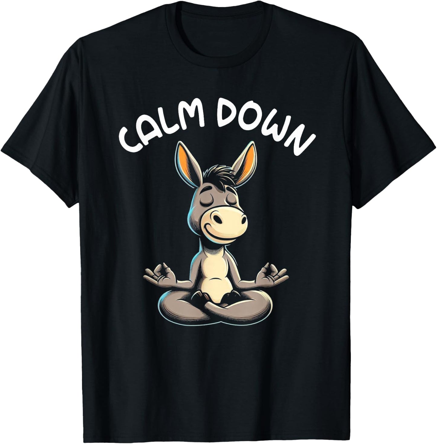 Donkey Calm Down Yoga Meditation T-Shirt - T-Shirt | Black