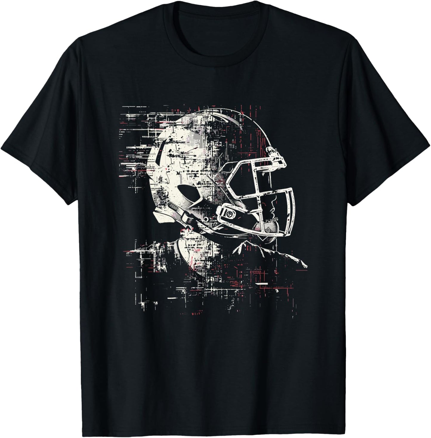 American Football Helmet Linemen , black T-Shirt - T-Shirt | Black