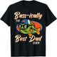Fathers Day Bass Best Dad Ever Fishing Daddy Papa Fisherman T-Shirt - T-Shirt | Black
