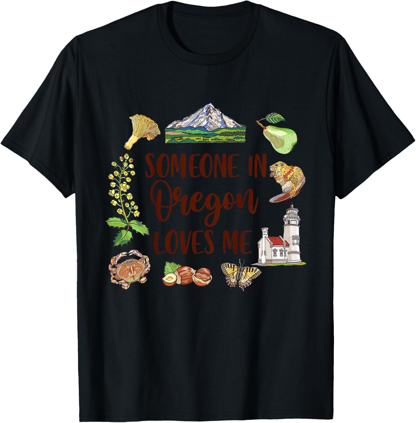 Kids Oregon Baby Oregon Travel Trip Someone In Oregon Loves Me T-Shirt - T-Shirt | Black