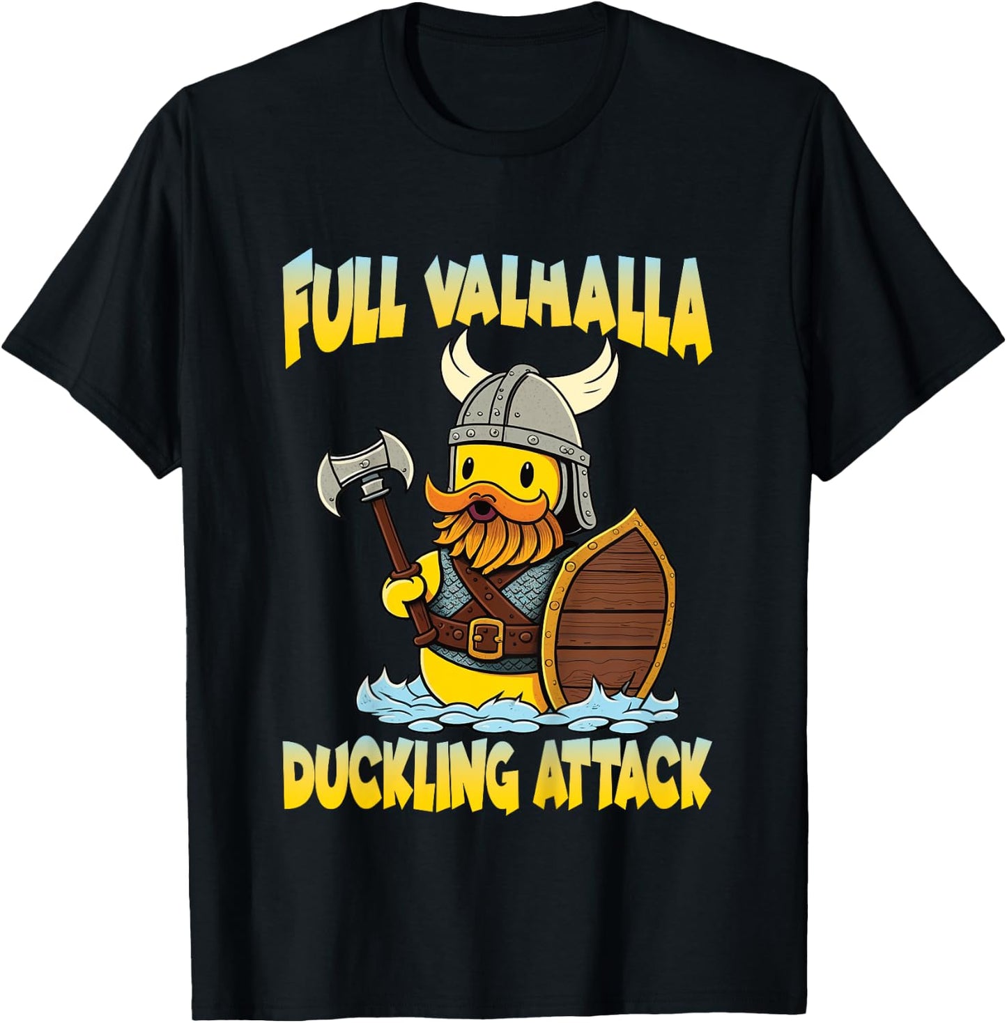 Kids Viking Costume Kids Toddler Rubber Duck Valhalla Duckling T-Shirt - T-Shirt | Black
