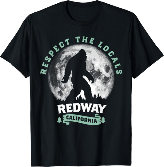 Redway California Bigfoot Night Walk Retro T-Shirt - T-Shirt | Black