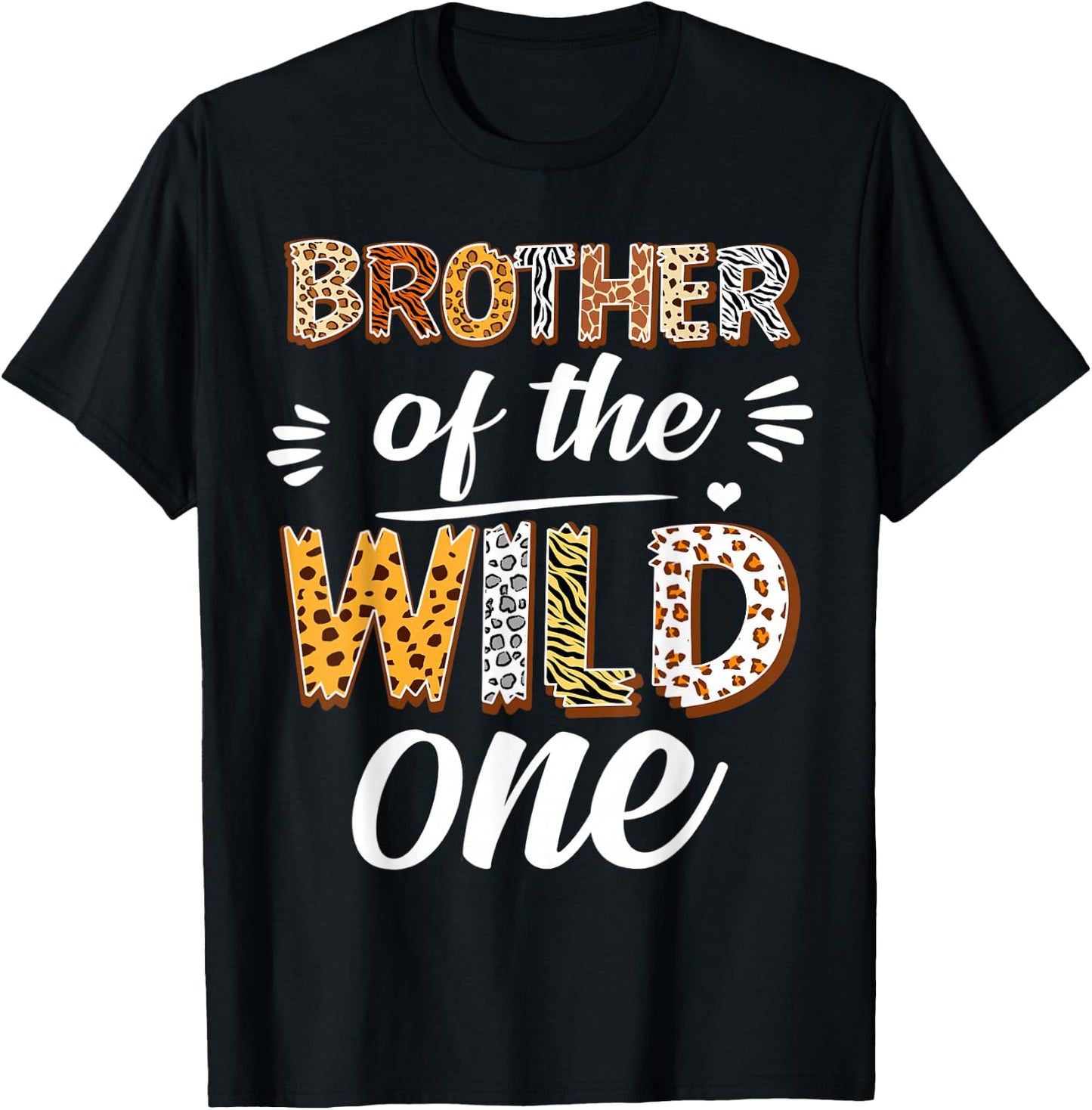 Brother Of The Wild One 1st Birthday Africa Safari Animals T-Shirt - T-Shirt | Black