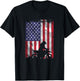 American Flag Dirt Bike Girl Vintage Motocross Racing Gift T-Shirt - T-Shirt | Black