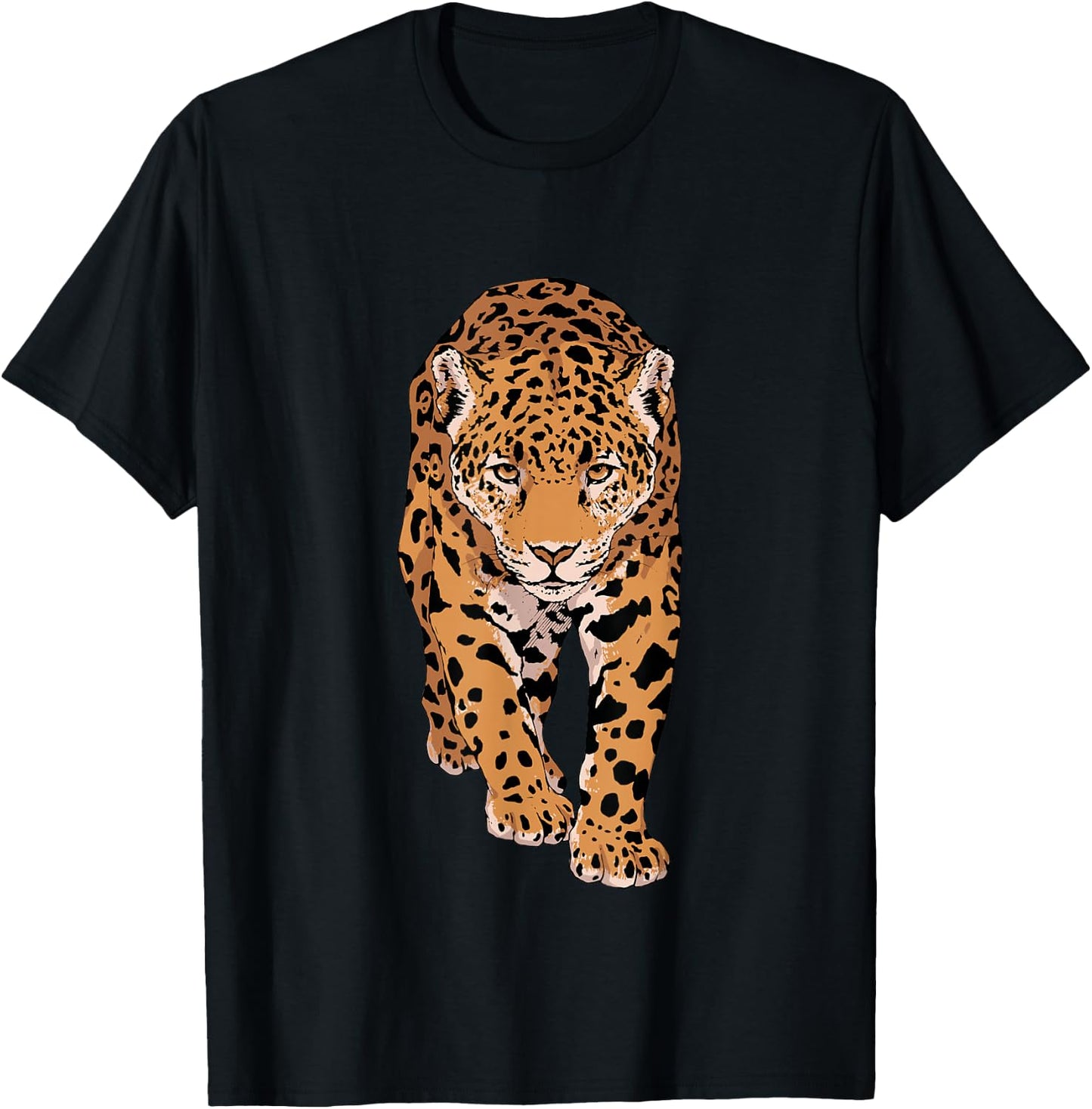 Leopard Animal Motif Children's Zoo Animals Leopard , black T-Shirt - T-Shirt | Black