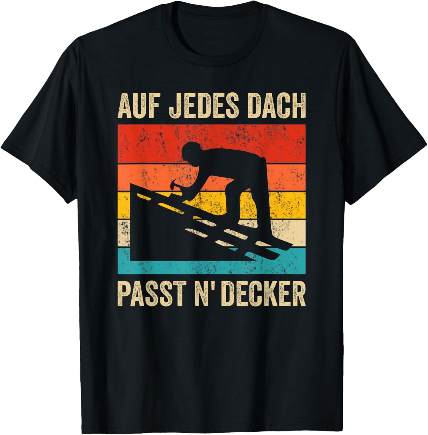 Lustiges Herren Dachdecker Retro Vintage T-Shirt - T-Shirt | Black