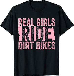 Motocross Girl Dirt Bike Queen Gift T-Shirt - T-Shirt | Black