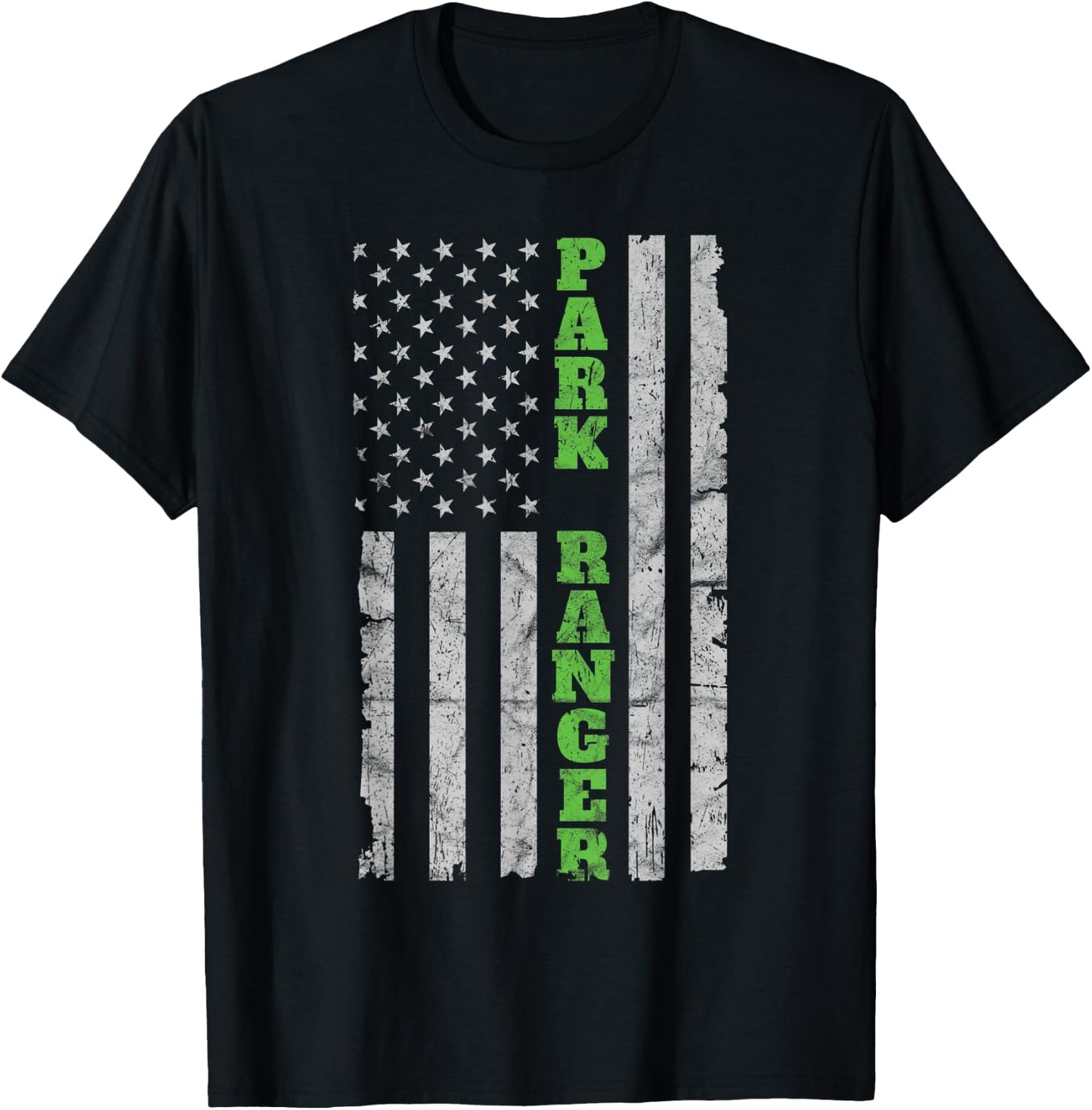USA Park Ranger - American Flag T-Shirt - T-Shirt | Black