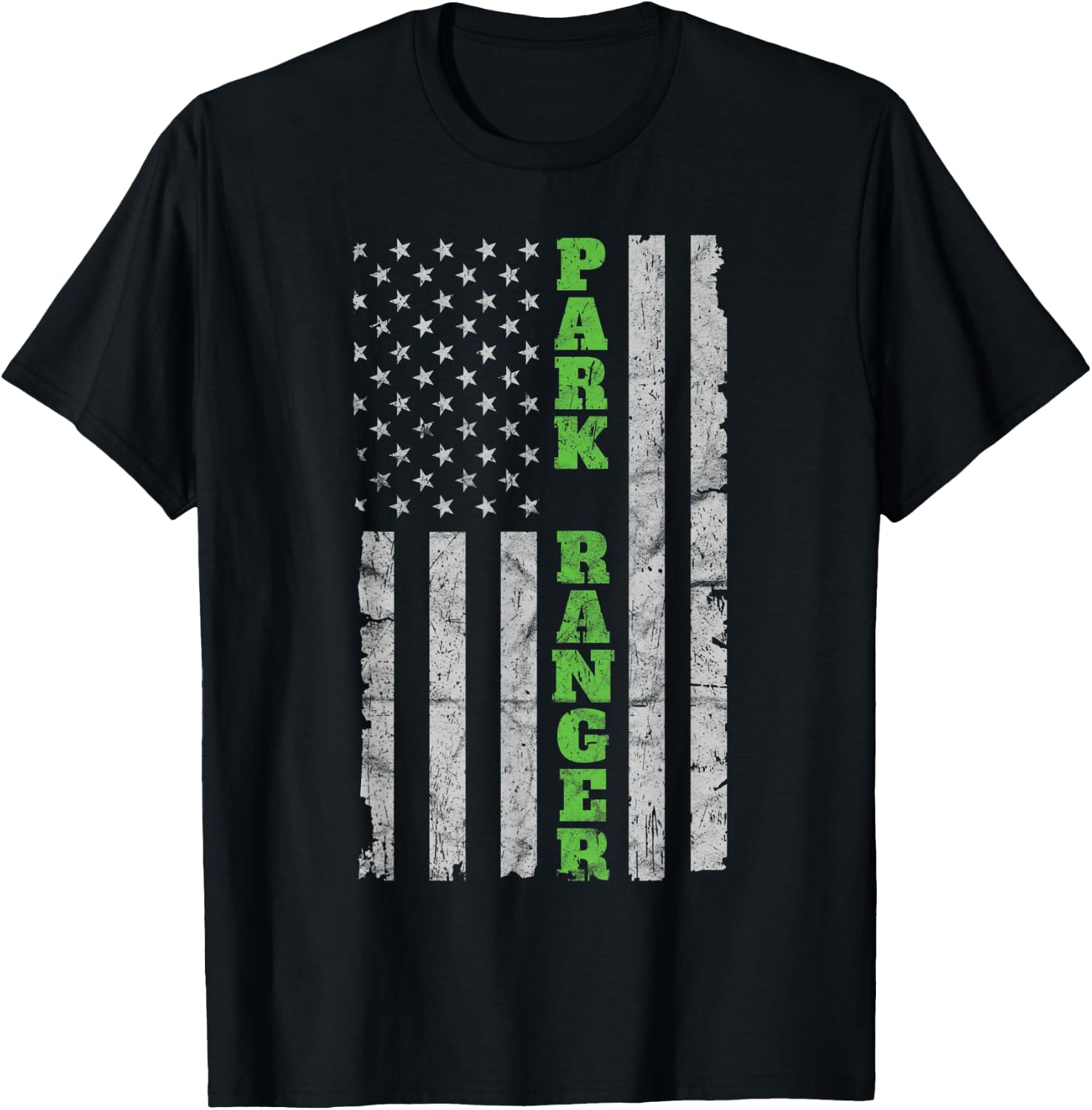 USA Park Ranger - American Flag T-Shirt - T-Shirt | Black