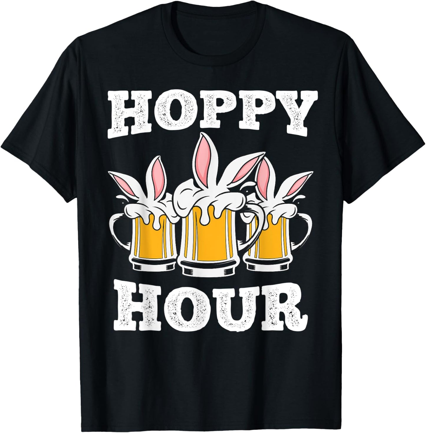 Beer Hoppy Hour Easter Beer Happy Hour Easter Beer T-Shirt - T-Shirt | Black