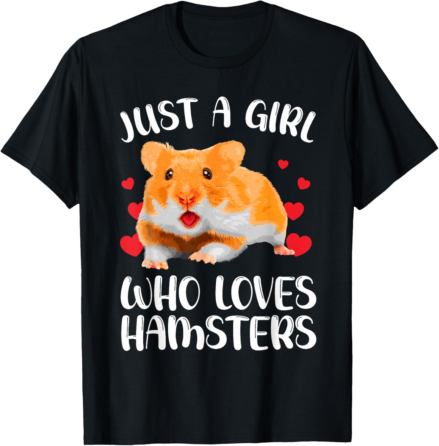 Cool Hamster For Girls Women Rodent Animal Pet Hamster Lover T-Shirt - T-Shirt | Black