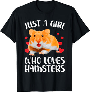 Cool Hamster For Girls Women Rodent Animal Pet Hamster Lover T-Shirt - T-Shirt | Black