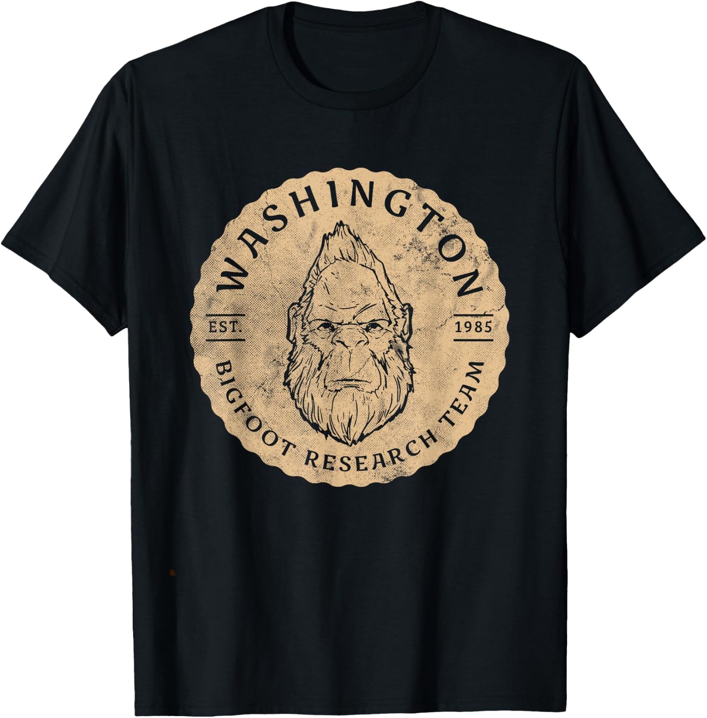 Bigfoot Research Team for Washington Sasquatch Believers T-Shirt - T-Shirt | Black