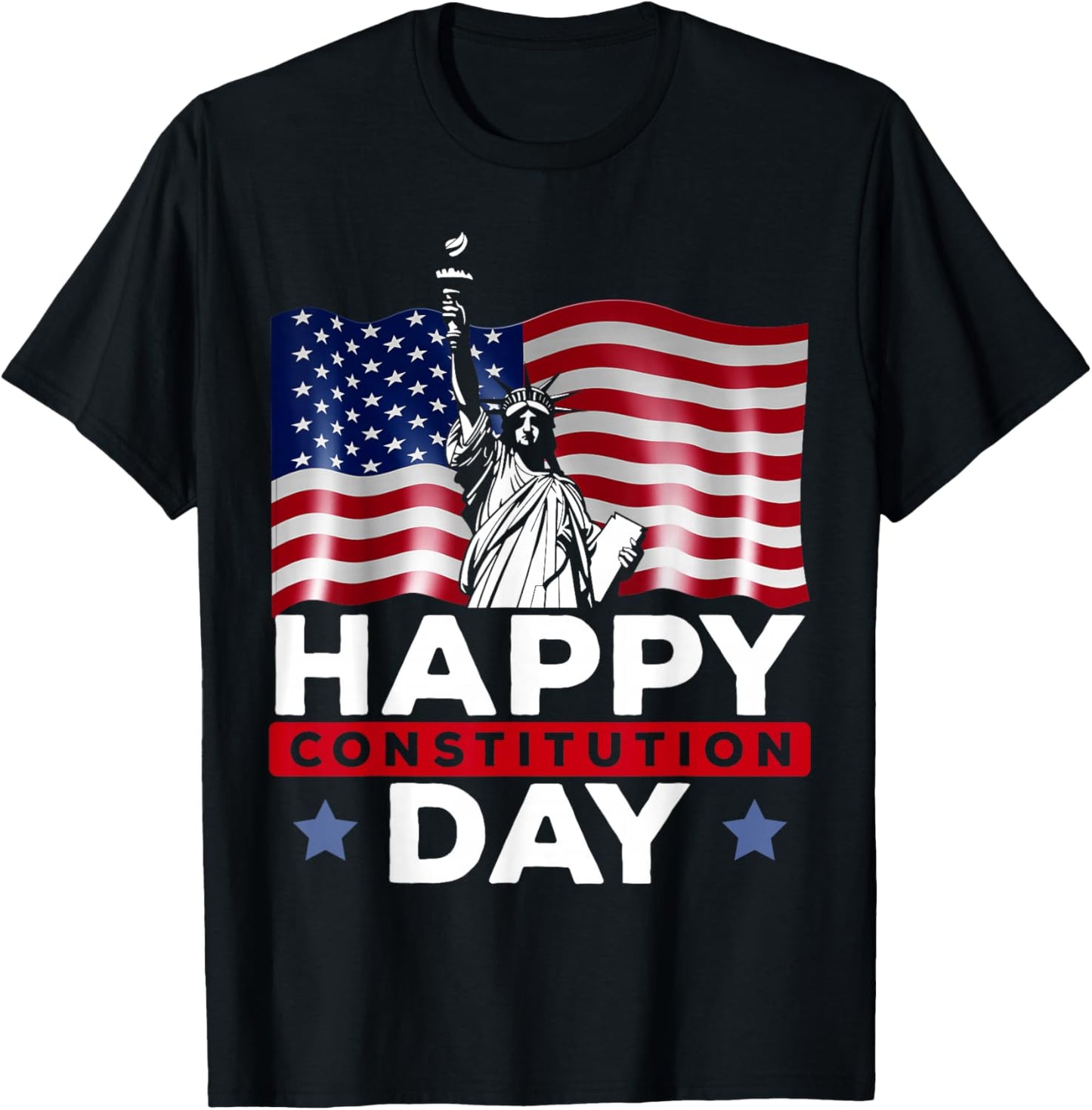 Happy Constitution Day New American USA Flag America T-Shirt - T-Shirt | Black