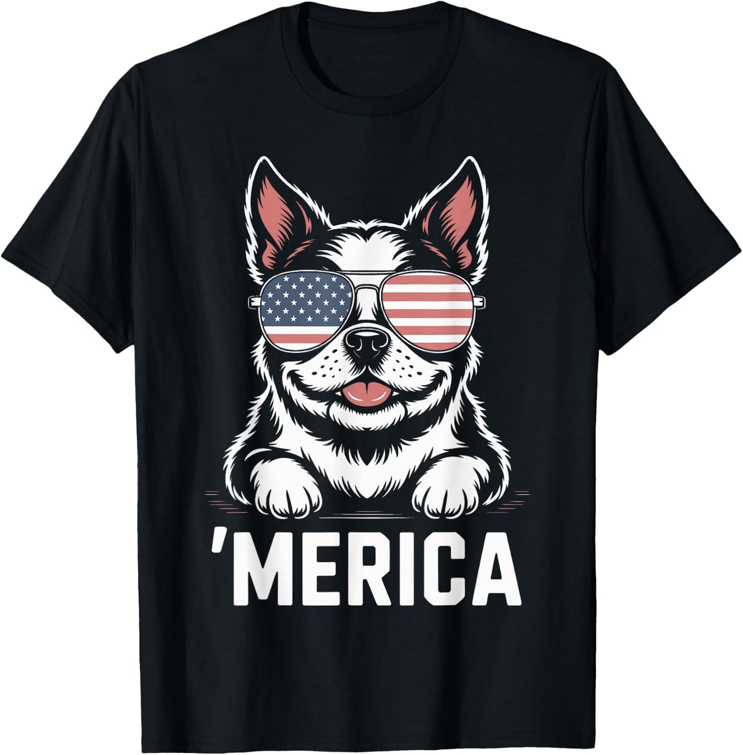 Boston Terrier 4th of July ‘Merica Patriotic T-Shirt - T-Shirt | Black