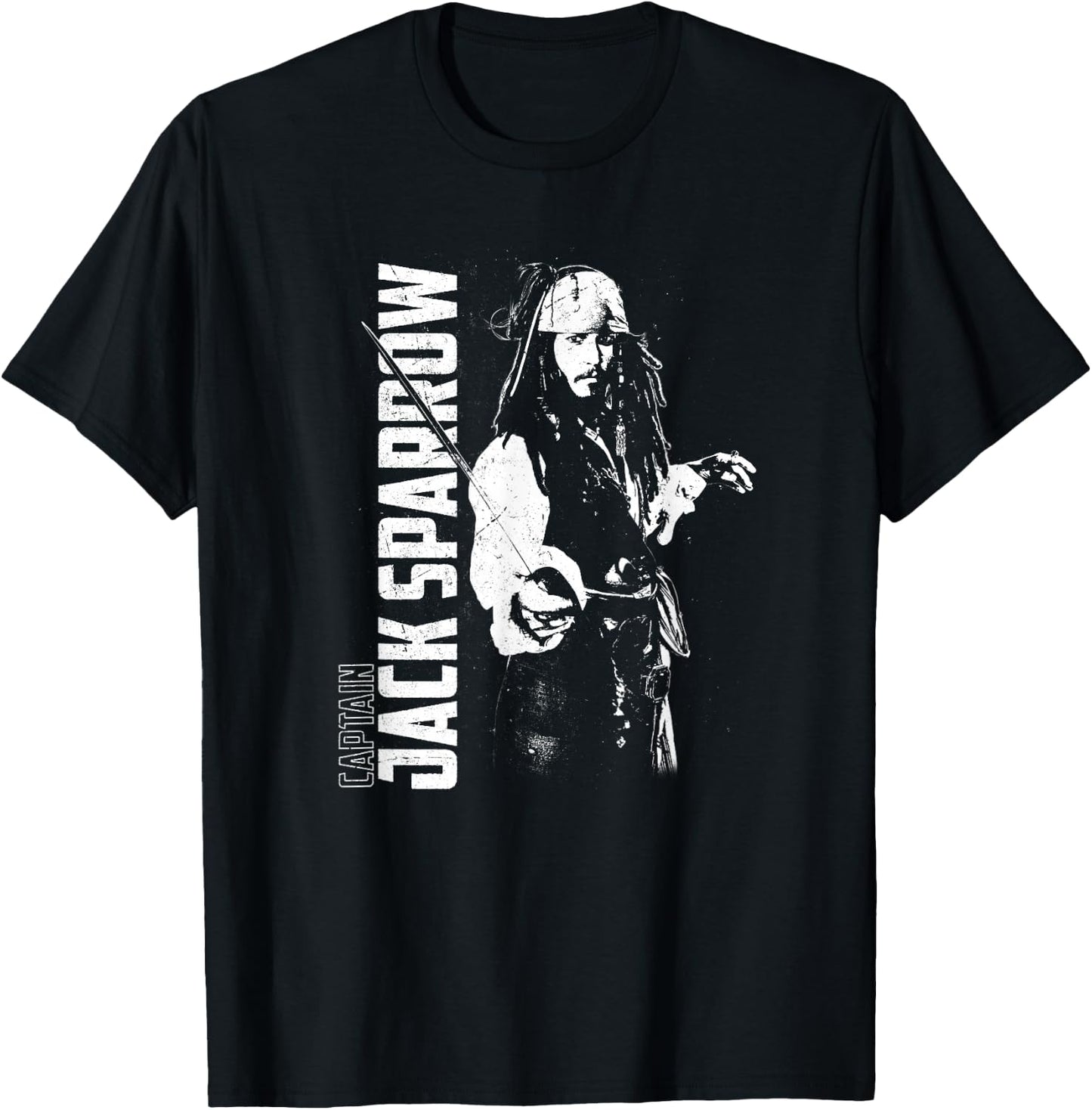 Disney Pirates of the Caribbean Captain Jack Sparrow Poster T-Shirt - T-Shirt | Black