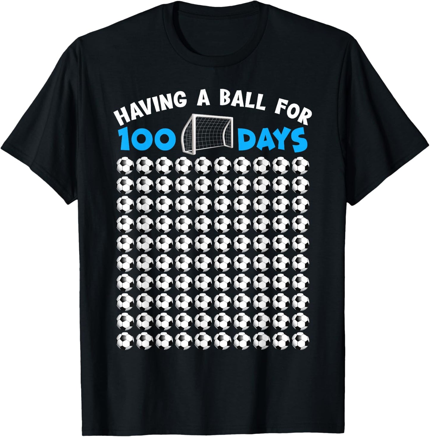 100 Days Of School Soccer 100th Day Of School For Boys Kids T-Shirt - T-Shirt | Black