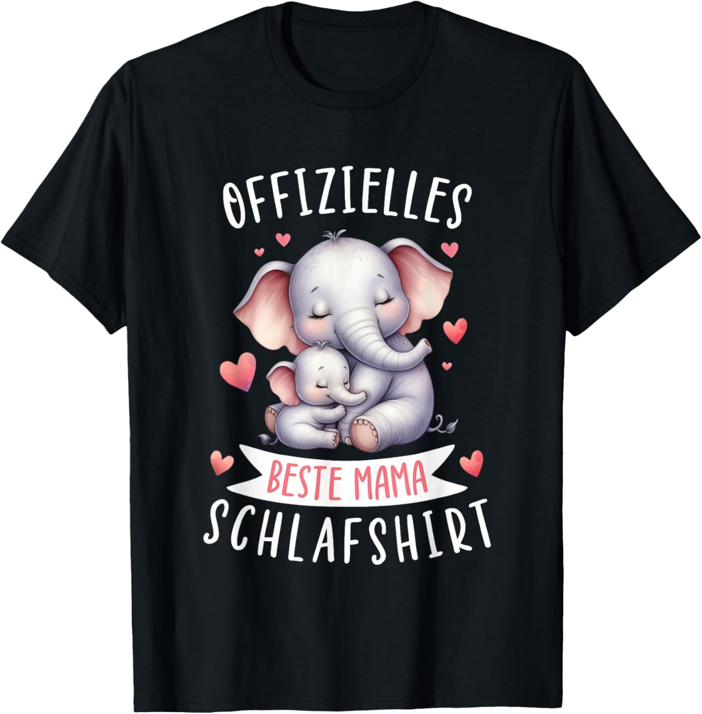 Official Best Mum Sleep Shirt Mother's Day Elephant Mum , black T-Shirt - T-Shirt | Black