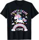 Fourth Grade Here I Come Unicorn First Day of 4th Grade Girl T-Shirt - T-Shirt | Black