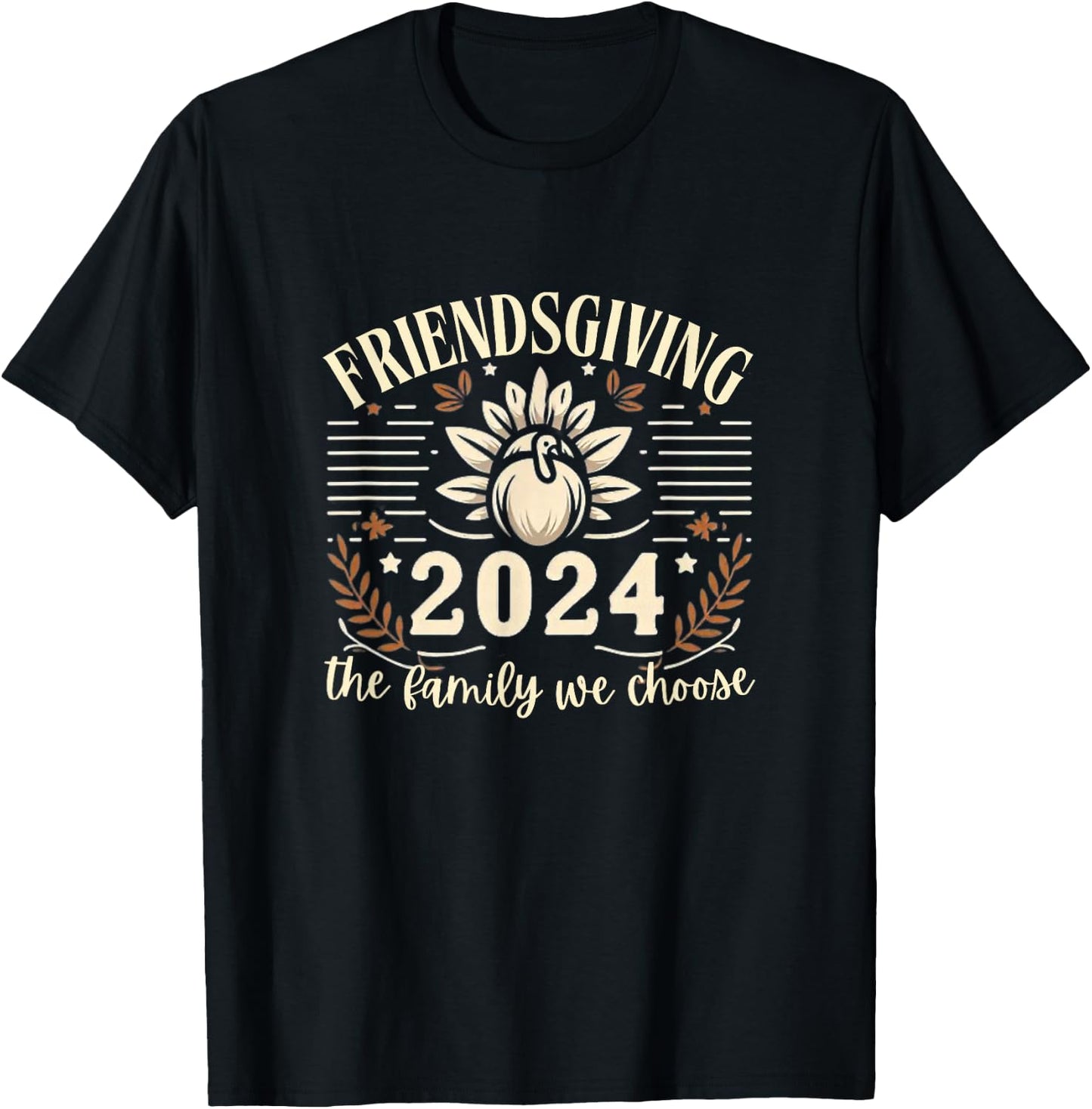 Friendsgiving Shirt Women Turkey Men Friendsgiving 2024 T-Shirt - T-Shirt | Black
