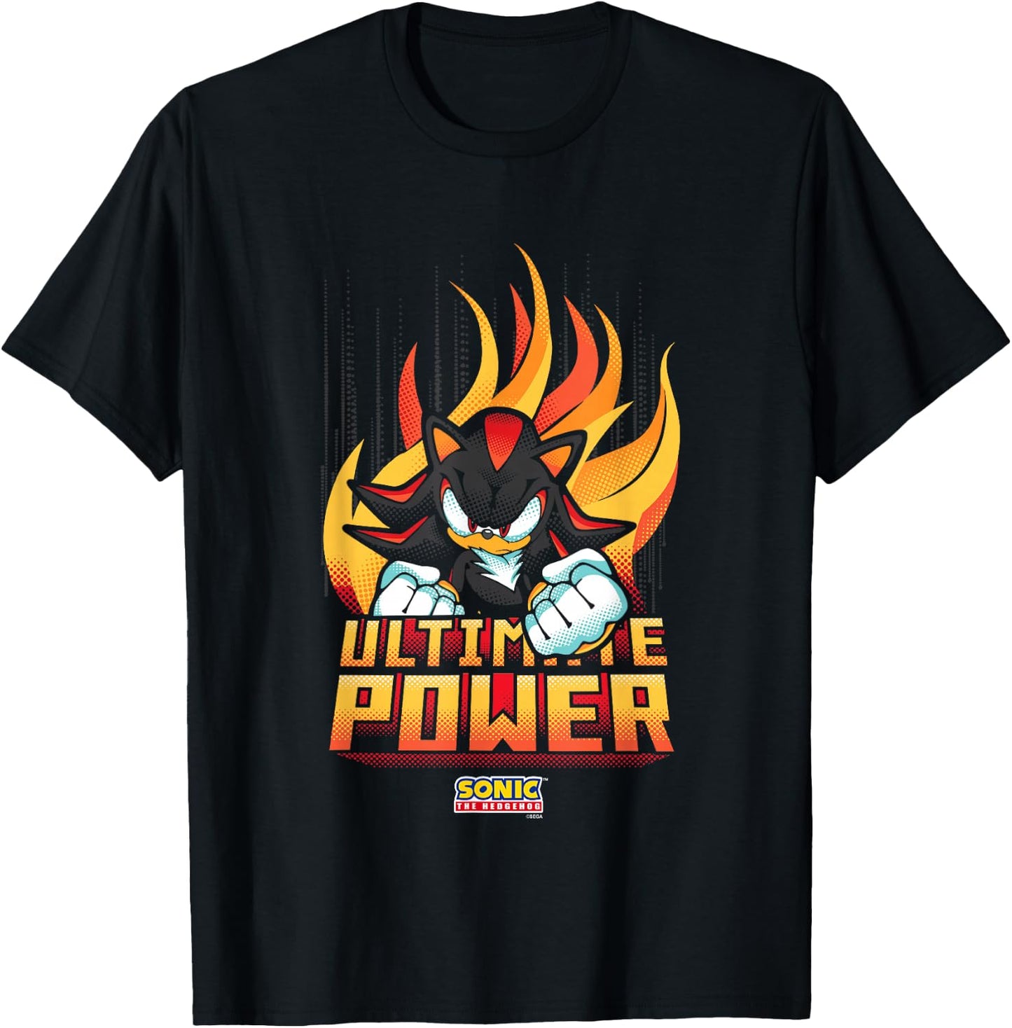 Sonic The Hedgehog Father's Day Shadow Ultimate Power Logo T-Shirt - T-Shirt | Black