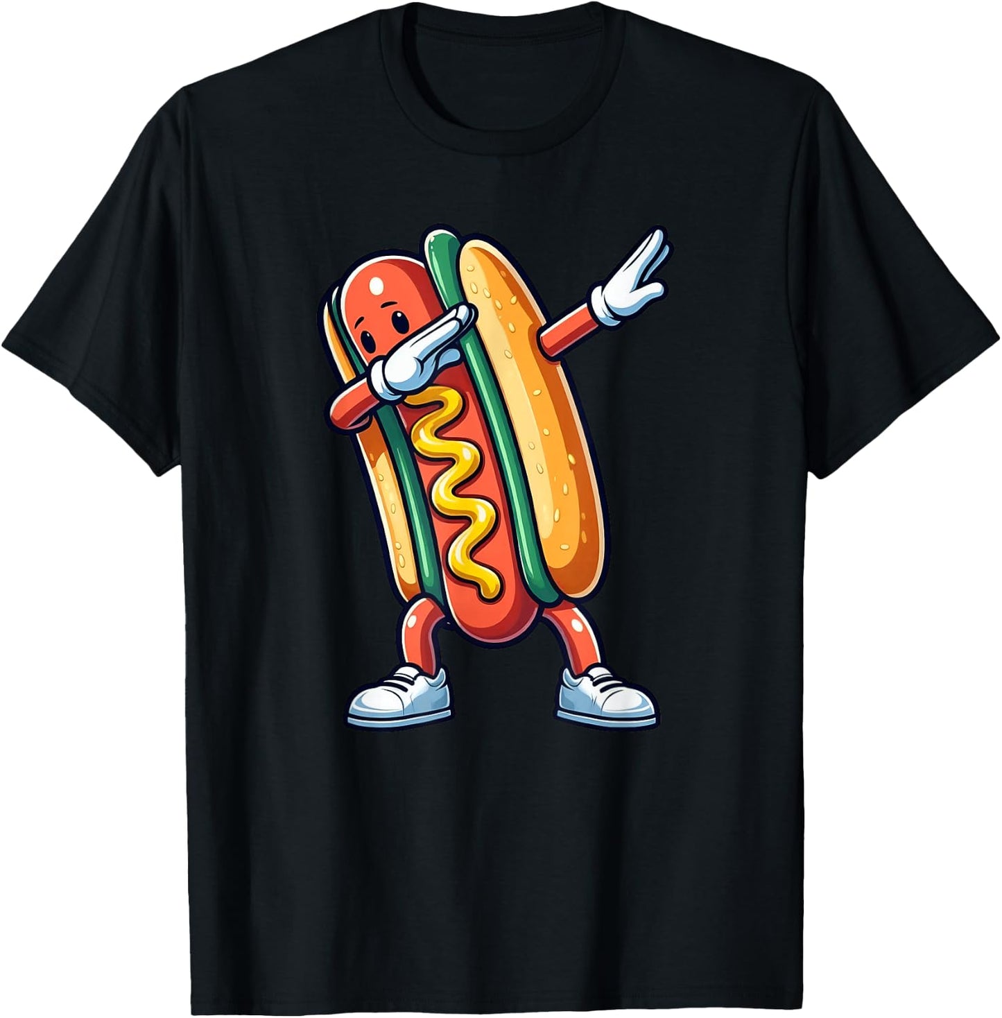 Hot Dog Funny Dabbing Women Kids Lovers T-Shirt - T-Shirt | Black